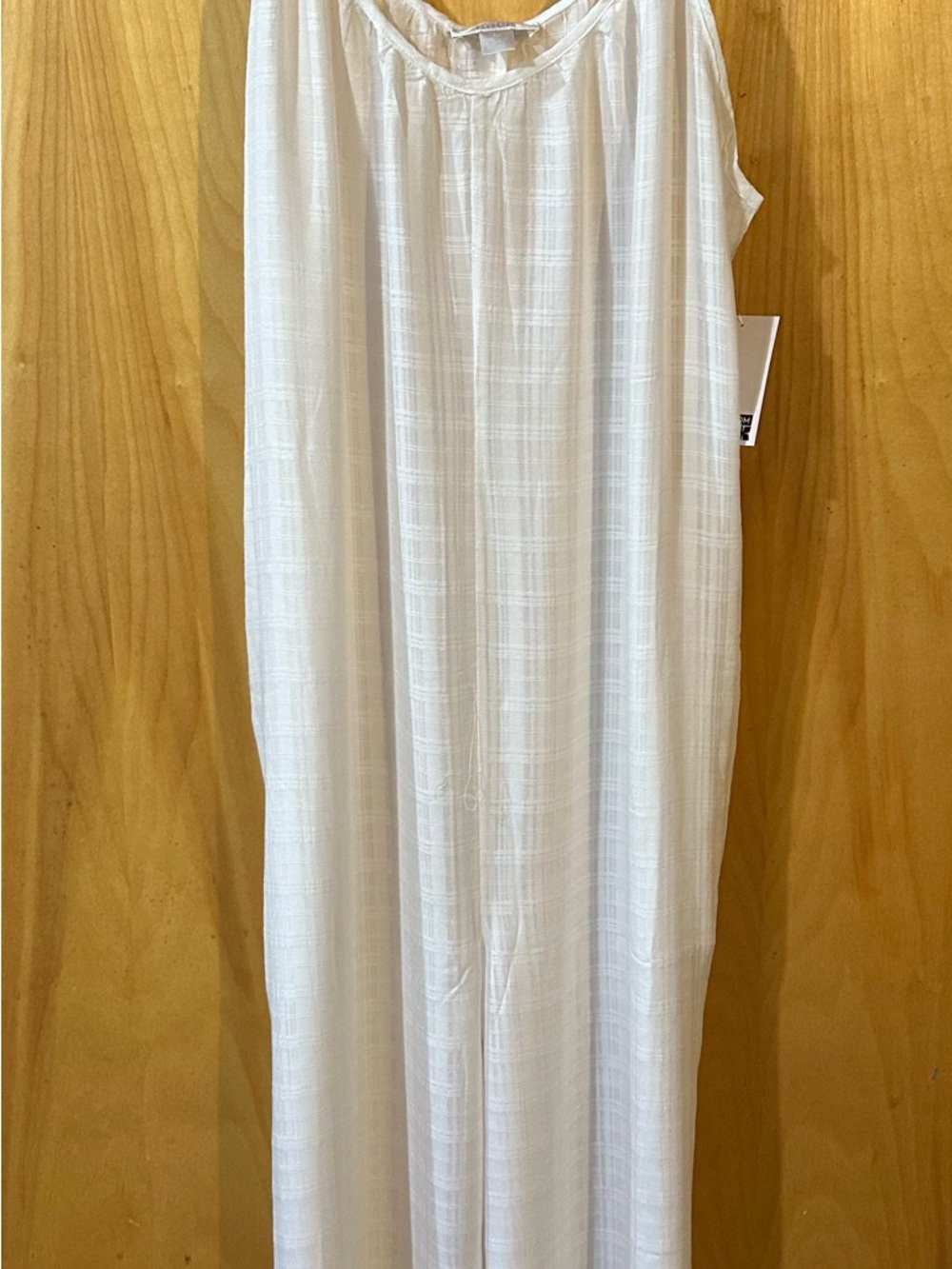 NWT Nordstrom White Textured Sleeveless Cover-Up Jumpsuit 2 Side Pockets Size: M
